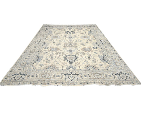 12x15 Zeigler Beige Afghan Hand Knotted Wool Area Rug